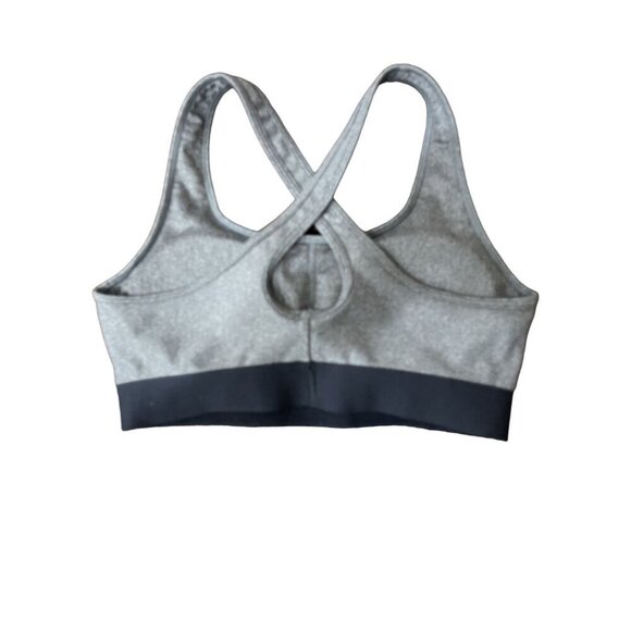 Under Armour Women's Medium Compression Sports Bra Gray & Black Criss Cross Back - Picture 2 of 6